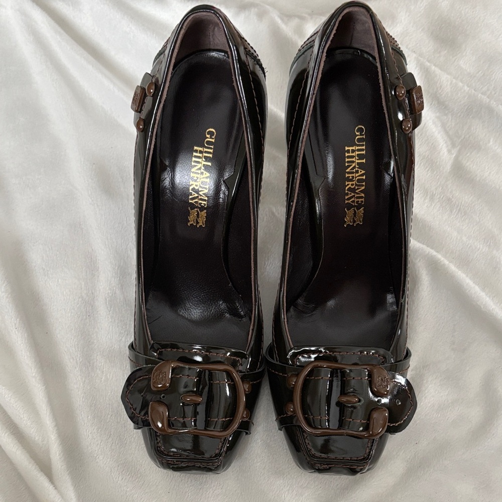 Dark Brown Heels with Buckle